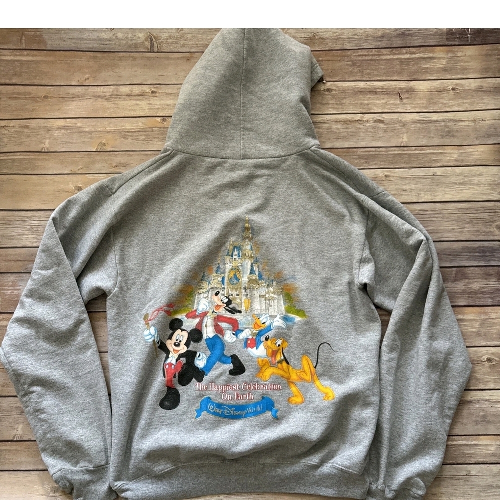 Disney Gray Hoodie with Iconic Characters